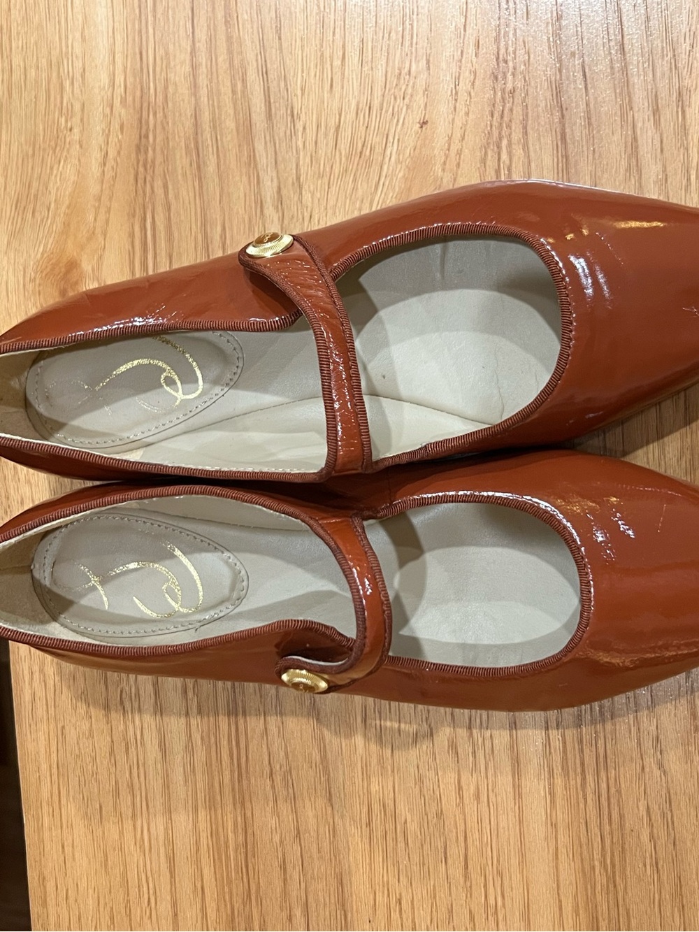 Sam Edelman Jene Mary Jane Leather Flats in Copper - Picture 4 of 5